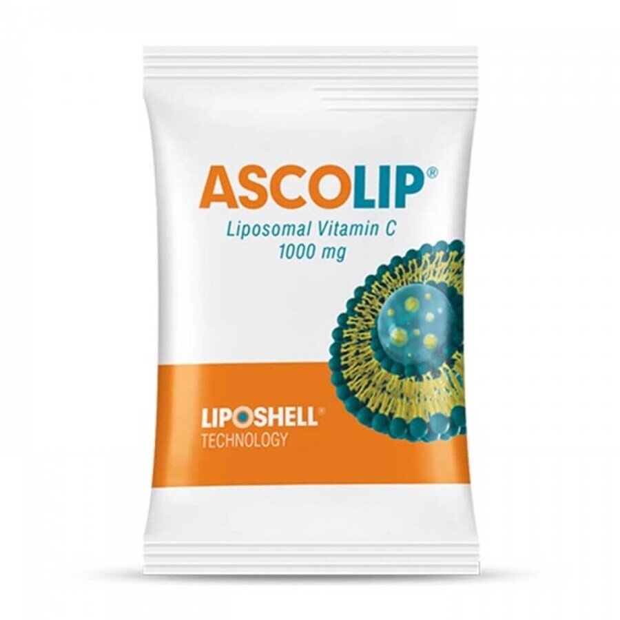 Ascolip Vitamin C Liposomal mit Orangengeschmack, 1000 mg, 30 Sachets, Liposhell