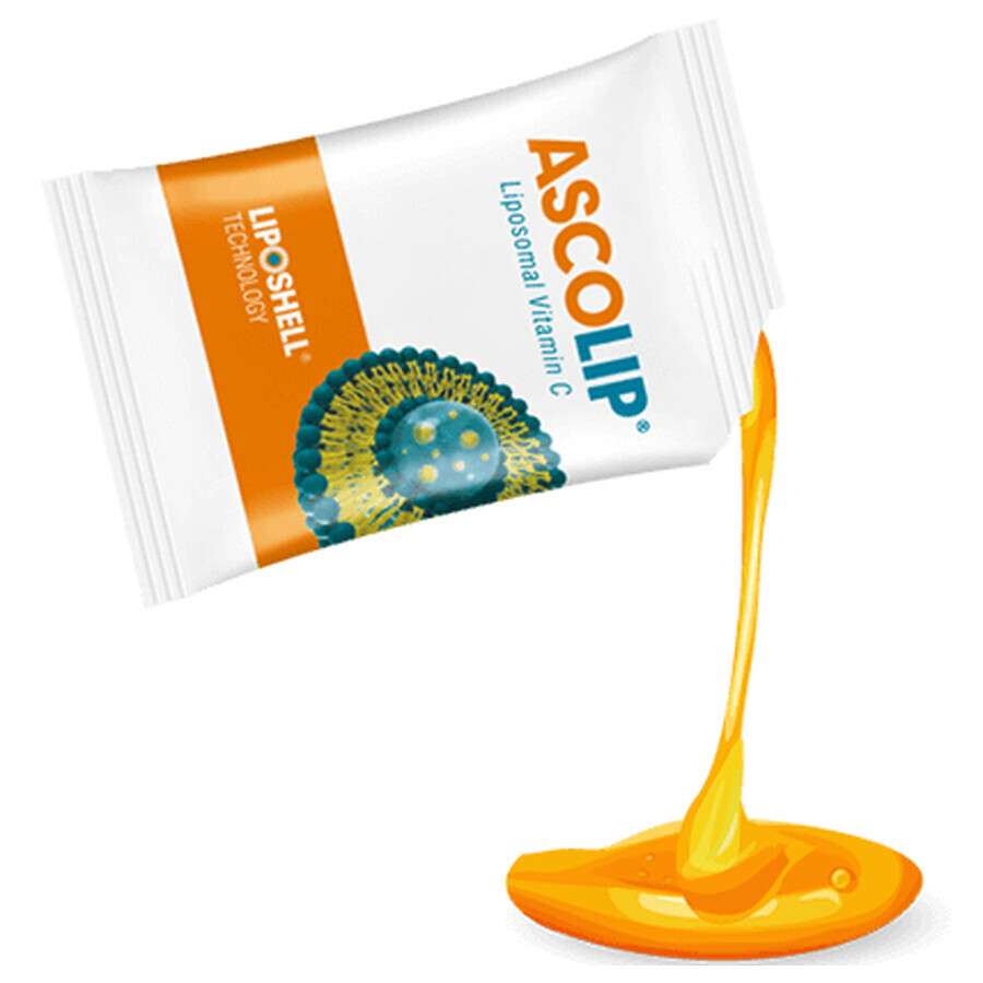 Ascolip Vitamin C Liposomal mit Orangengeschmack, 1000 mg, 30 Sachets, Liposhell