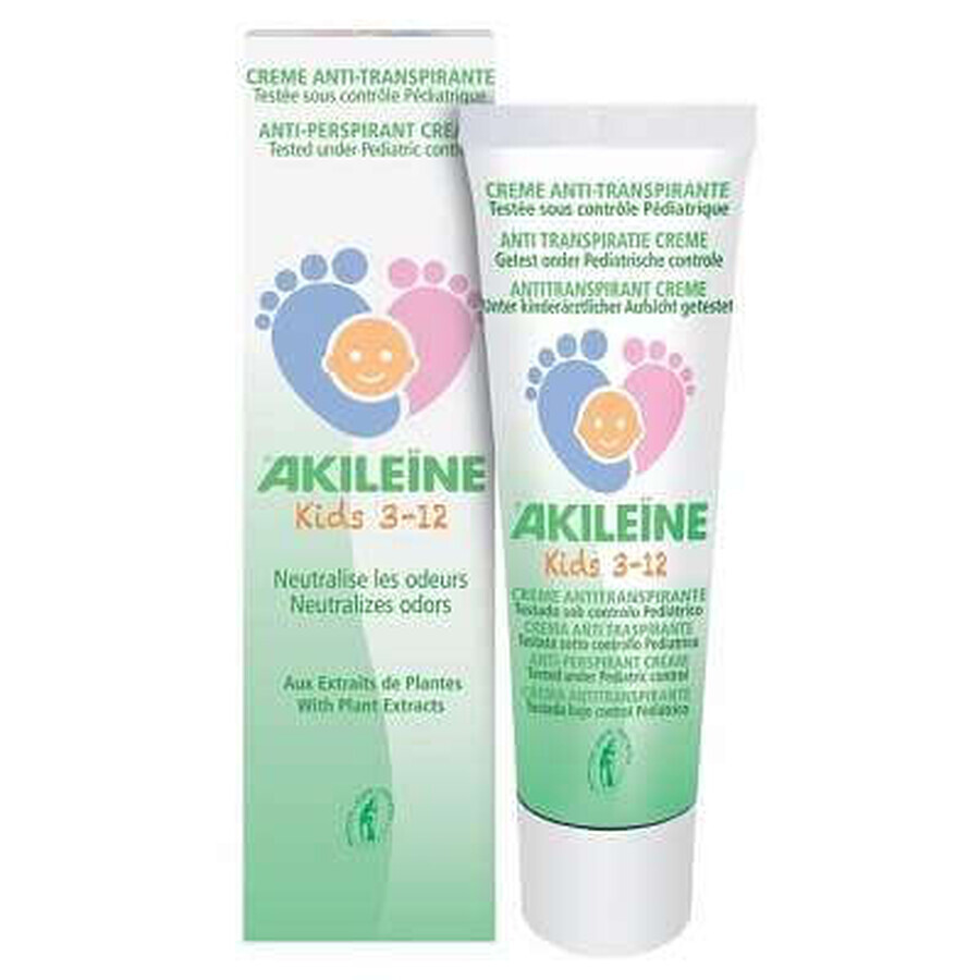 Crema antiperspiranta pentru picioare copii Akileine, 50 ml, Asepta