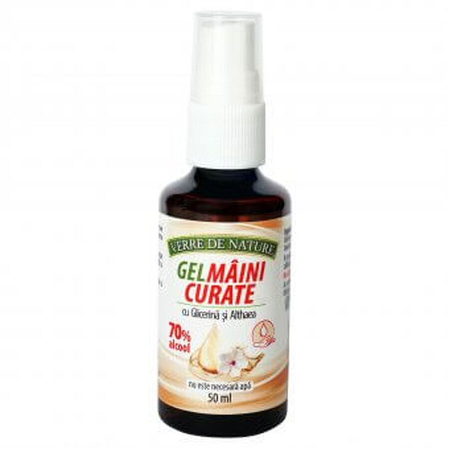 Gel Maini Curate cu 70% Alcool, glicerina si Althaea 50 ml Verre de Nature