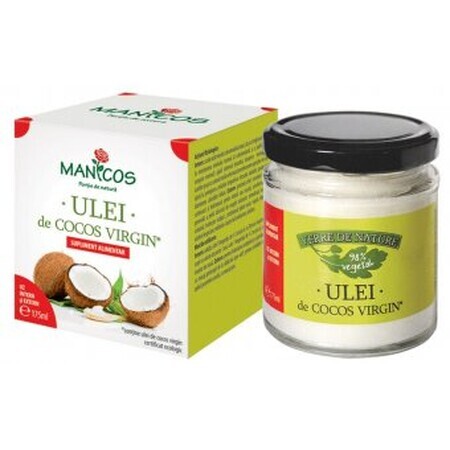 Ulei de cocos virgin certificat ecologic 175 ml Manicos