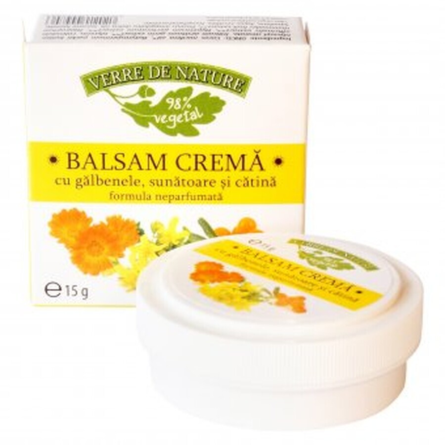 Balsam crema cu galbenele, sunatoare si catina 15 g, Verre de Nature
