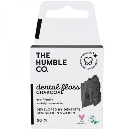 Charcoal dental floss, 50 m, Humble