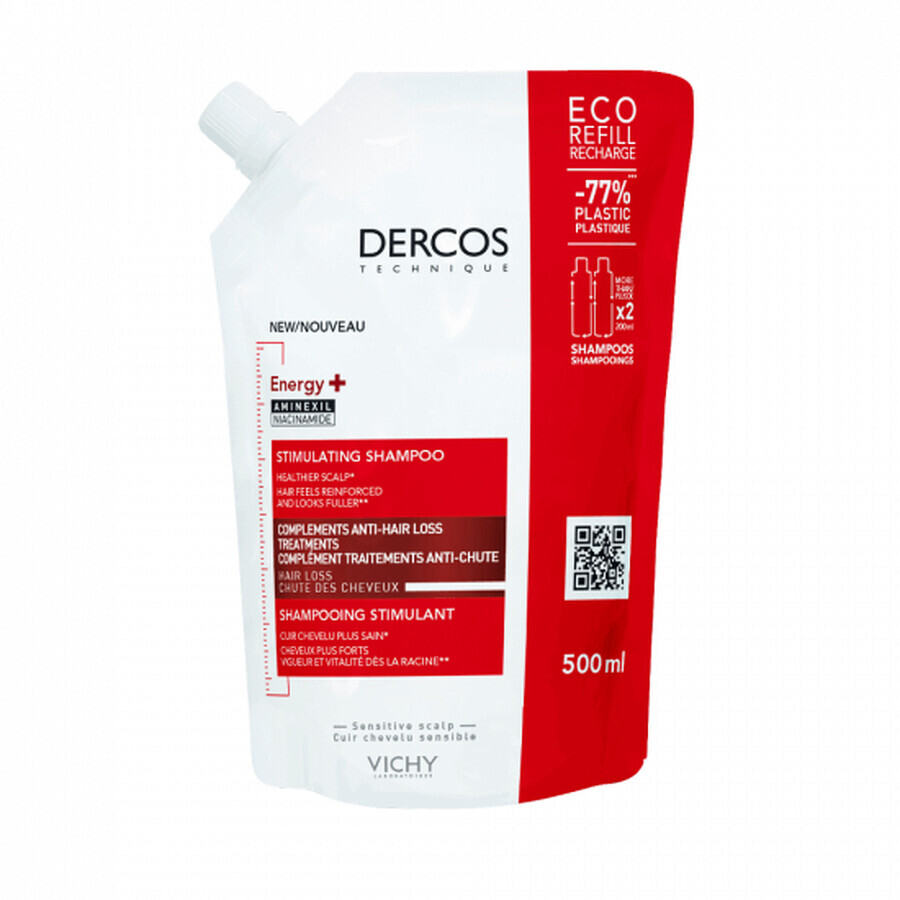 Vichy Dercos Energy+ Reserve eco shampoo with energizing action, 500 ml