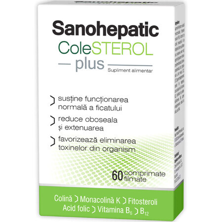 Sanohepatic COLESTEROL Plus, 60 comprimate filmate, Zdrovit