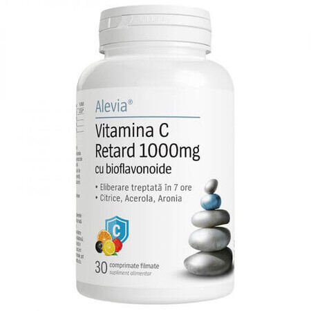 Vitamine C Retard met bioflavonoïden, 1000 mg, 30 capsules, Alevia