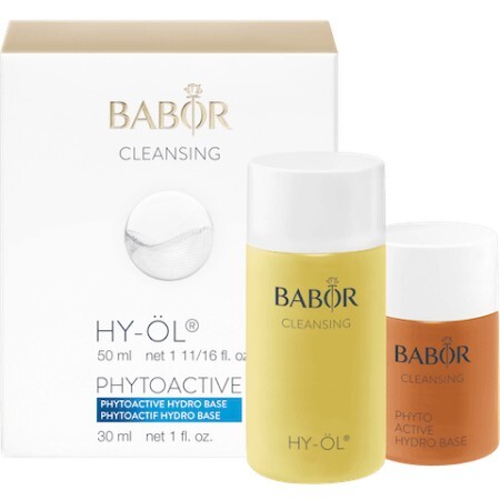 Set demachiere travel size Babor HY-ÖL 50ml si Phytoactive Hydro Base 30ml efect purificator