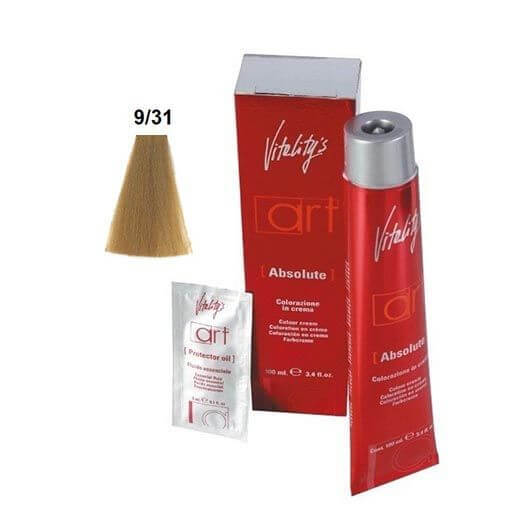 Vopsea permanenta de par Vitality's Art Absolute cu amoniac 9.31 Blond Foarte Deschis Auriu Cenusiu 100ml