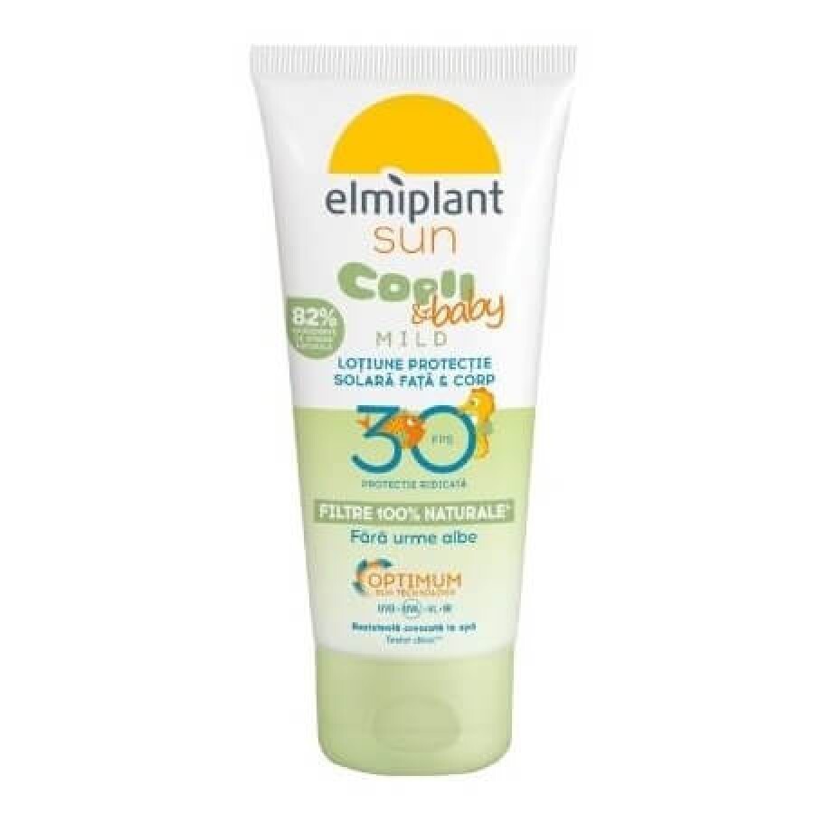 Crema de protectie solara pentru copii si bebelusi cu SPF 30, 100 ml, Elmiplant