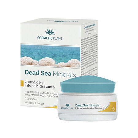 Crema de zi intens hidratanta, alge marine si complex de hidratare Dead Sea Minerals, 50 ml, Cosmetic Plant