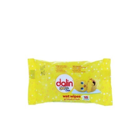 Servetele umede copii x 15 buc,  Dalin Soft & Clean