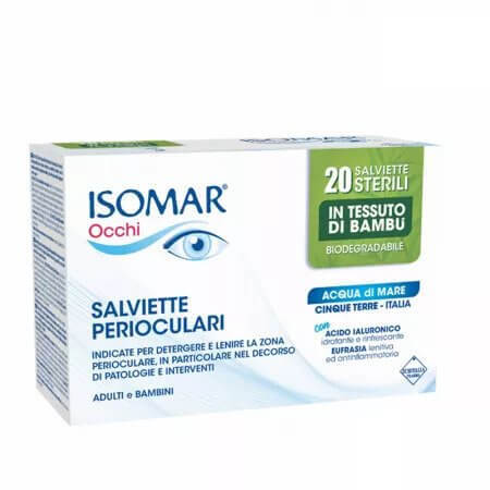 Servetele sterile biodegradabile perioculare, 20 bucati, Isomar