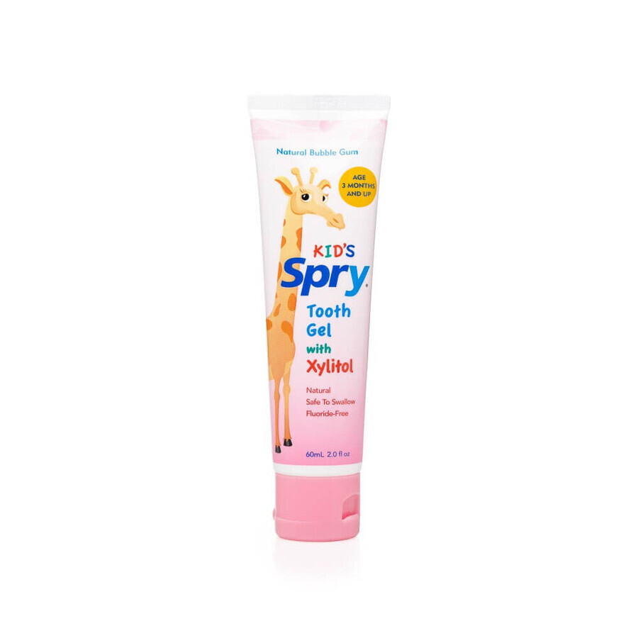 Gel pentru gingii/dinti cu xylitol, SPRY, aroma guma de mestecat (bubble gum), 60 ml