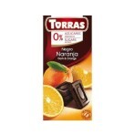 Ciocolata neagra cu portocala fara zahar si gluten 75g TORRAS