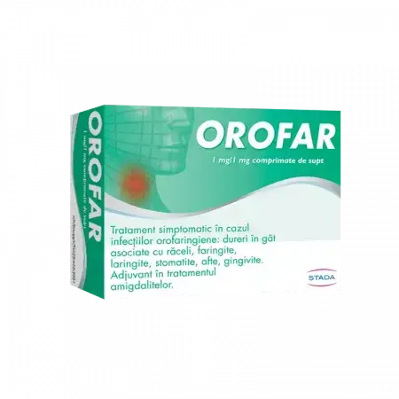 Orofar, 1 mg/1 mg, 24 comprimate de supt, Stada