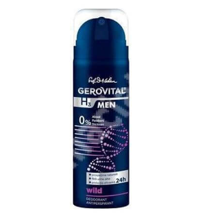 Deodorant antiperspirant Wild - H3 Men, 150 ml, cod 37110, Gerovital