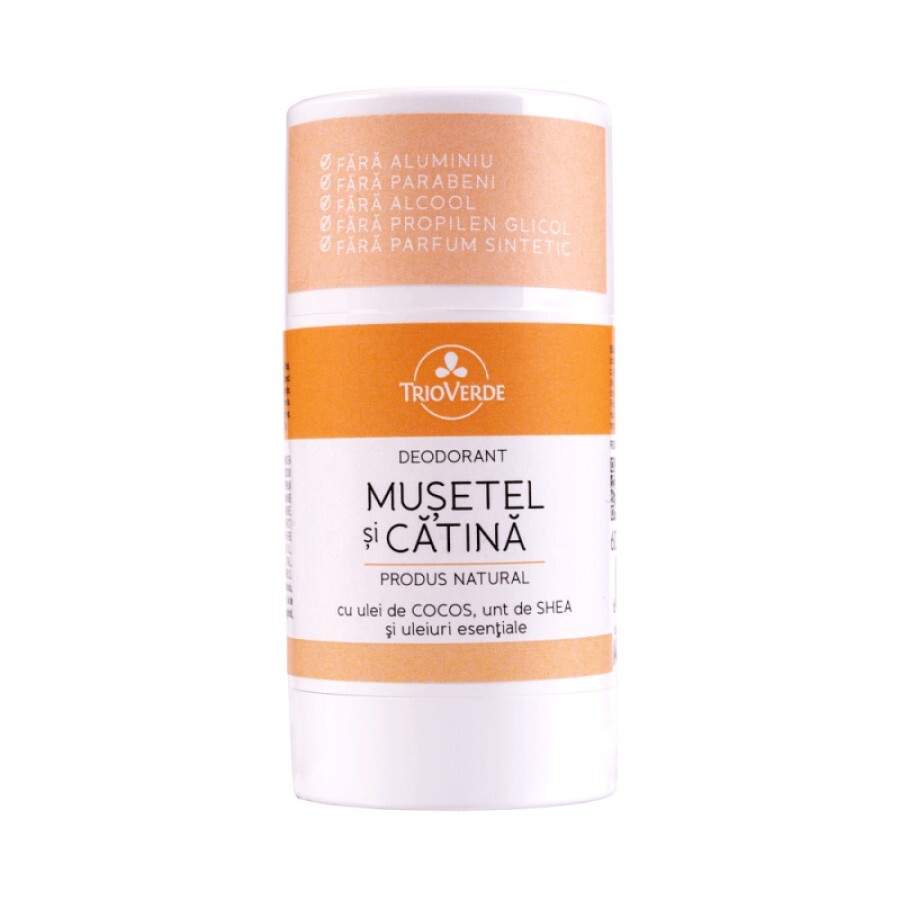 Deodorant Roll On Natural Musetel si Catina, 60 g, Trio Verde