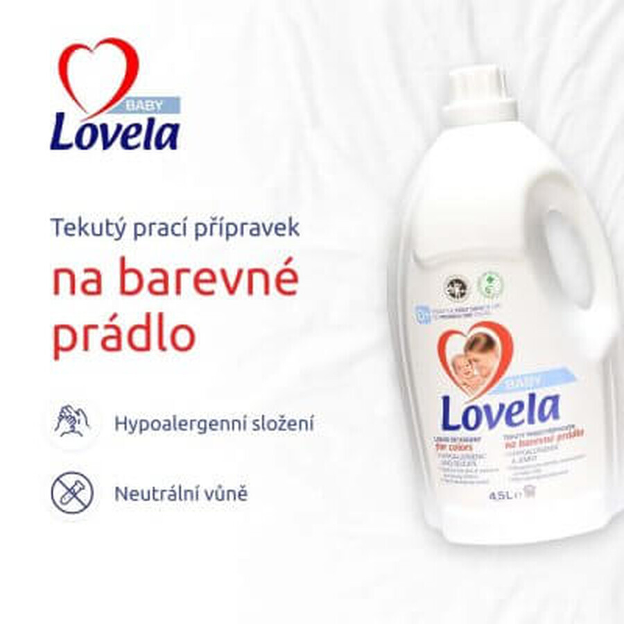 Detergent lichid pentru rufe colorate, 2.9 Litri, Lovela Baby