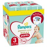 Scutece Pants Premium Care XXL Box, Nr.3, 6-11 kg, 144 buc, Pampers