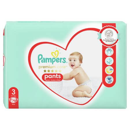 Scutece Pants Premium Care, Nr. 3, 6-11 kg, 70 buc, Pampers