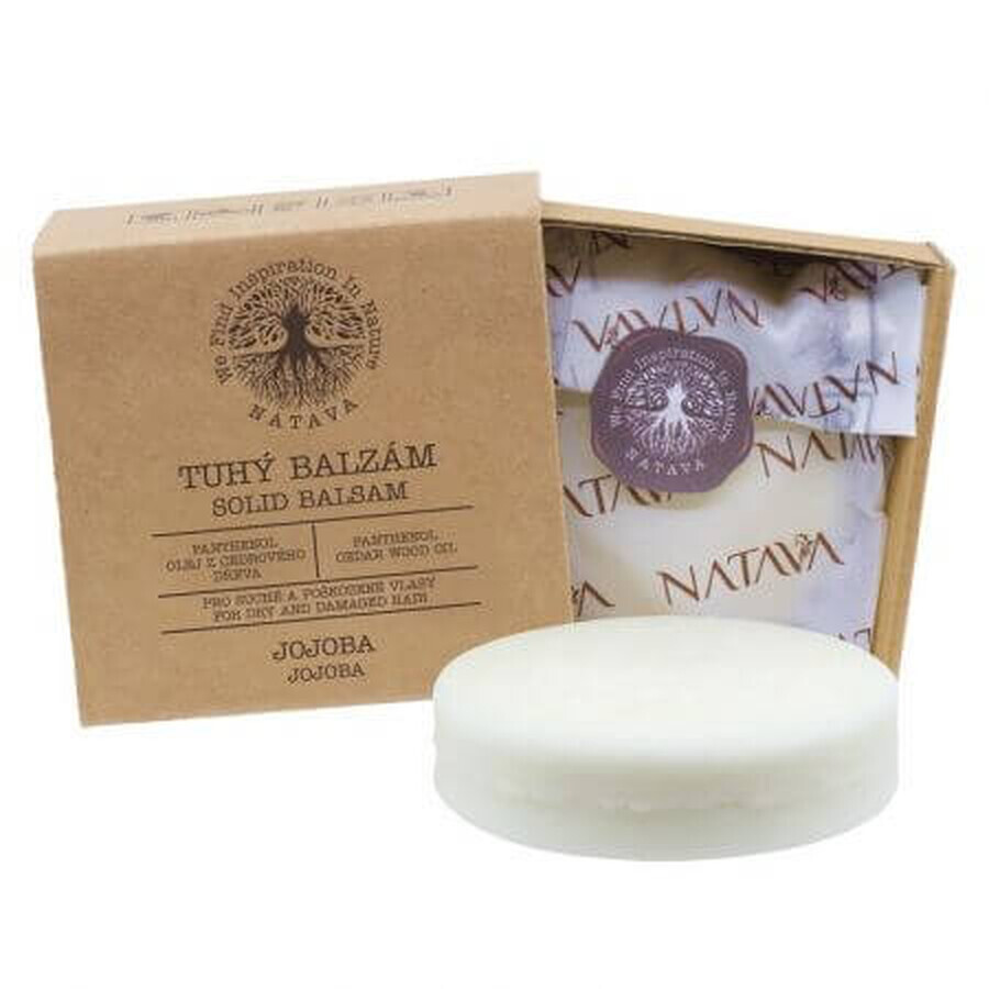 Balsam solid pentru par cu ulei de jojoba, 75 g, Natava