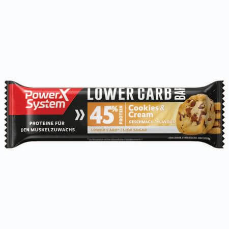 Baton proteic cookie&cream Lower carb, 40g, Power system