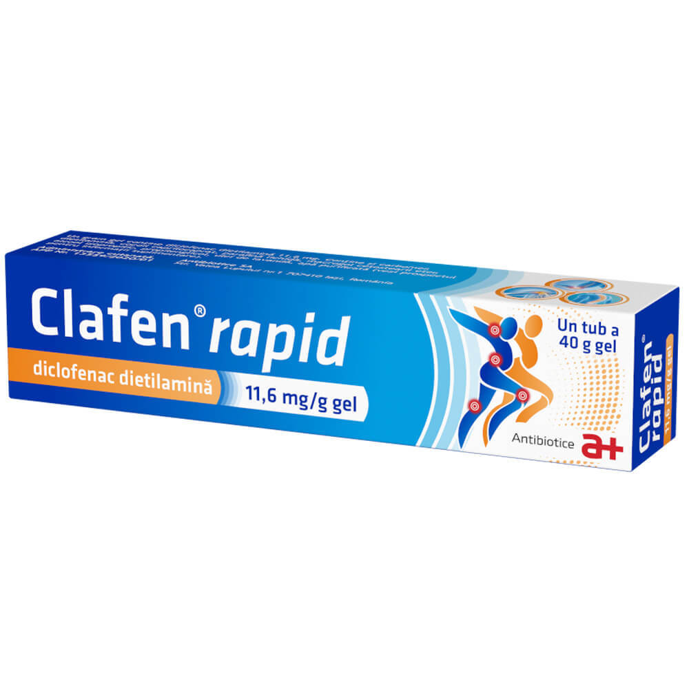 Clafen Rapid, 11,6 mg/g gel, 40 g, Antibiotice SA