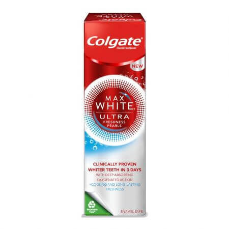 Pastă de dinți Max White Ultra Freshness Pearls, 50 ml, Colgate Frumusete si ingrijire