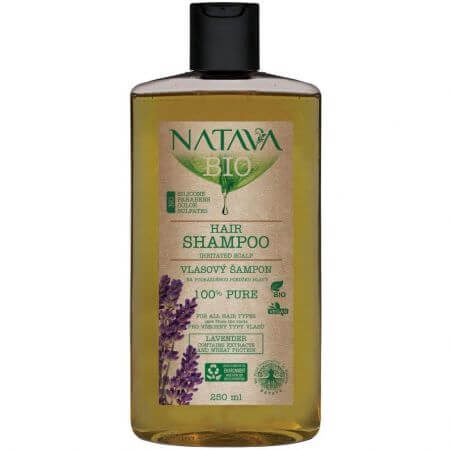 Sampon de par cu extract de lavanda, Bio, 250 ml, Natava