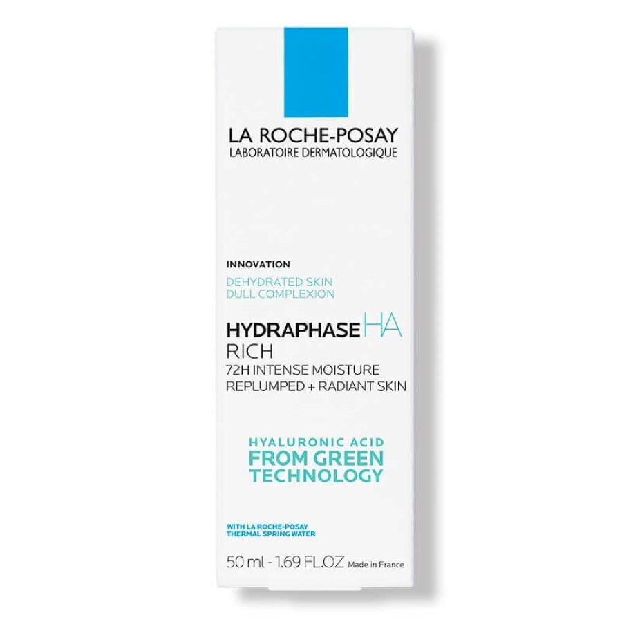 La Roche-Posay Hydraphase HA Rich Crema intens hidratanta pentru ten uscat si sensibil 72h, 50 ml