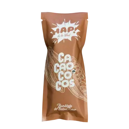 Baton raw vegan cu cacao si cocos, 45 g, Tata Vlad