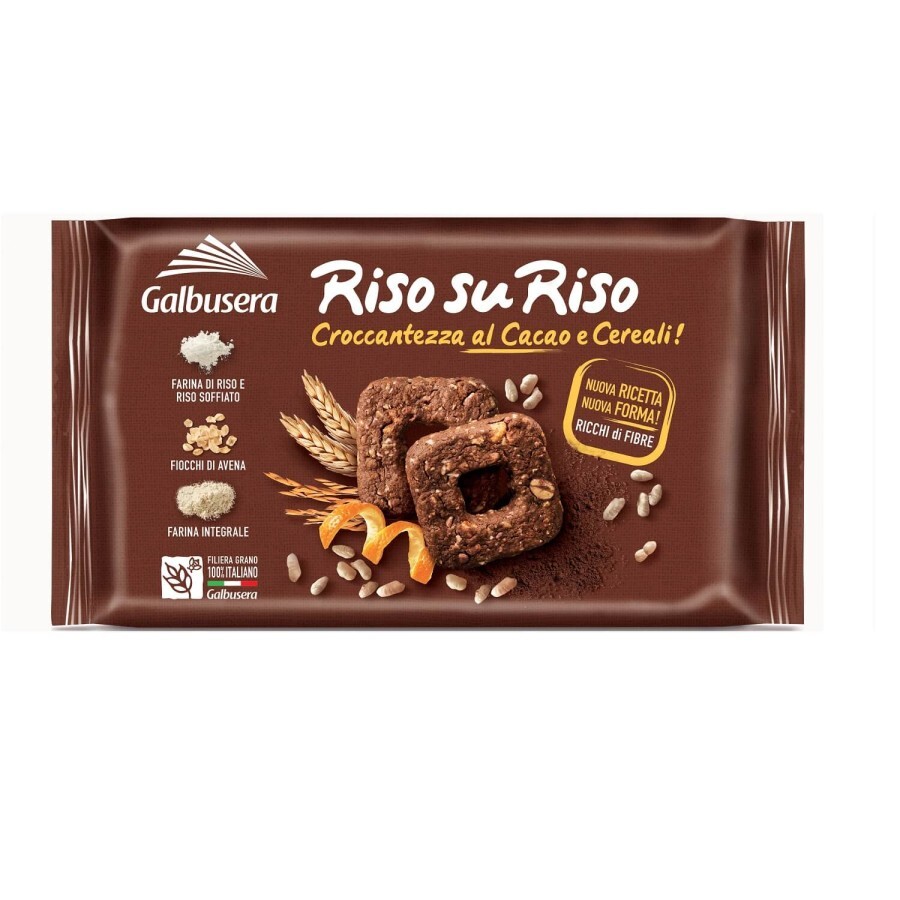 Biscuiti cu cacao si cereale Riso su Riso, 220 g, Galbusera recenzii