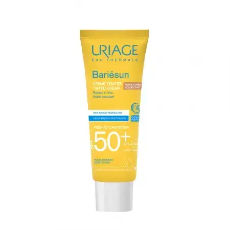 Crema colorata protectie solara SPF 50+ Bariesun, nuanta Gold, 50 ml, Uriage