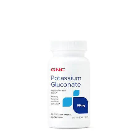 iodura de potasiu atb 65 mg x 30 compr. Guconat de potasiu 99 mg Potassium Gluconate, 100 tablete, GNC