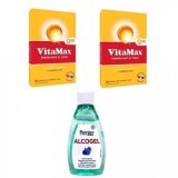 Pachet Energizant si Tonic VitaMax Q10, 2x15 capsule + Alcogel, 200 ml, Perrigo