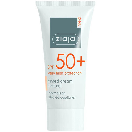 Crema nuantatoare pentru protectie solara ridicata SPF 50+, 50 ml, Nuanta Natural, Ziaja