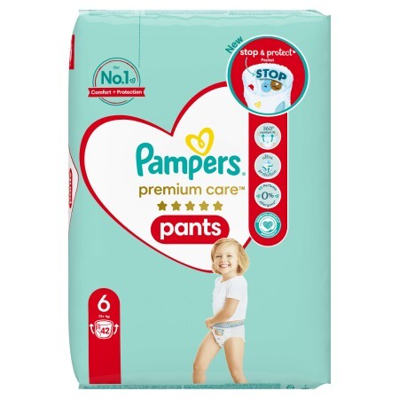 Scutece Pants Premium Care, Nr.6, 15+ kg, 42 buc, Pampers