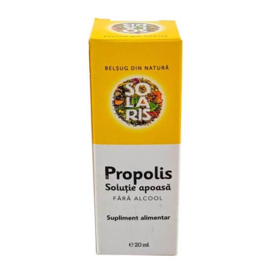 Solutie apoasa de propolis fara alcool, 20 ml, Solaris