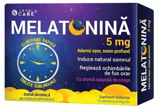 Melatonina eliberare rapida, 5 mg, 15 tablete sublinguale, Cosmo Pharm