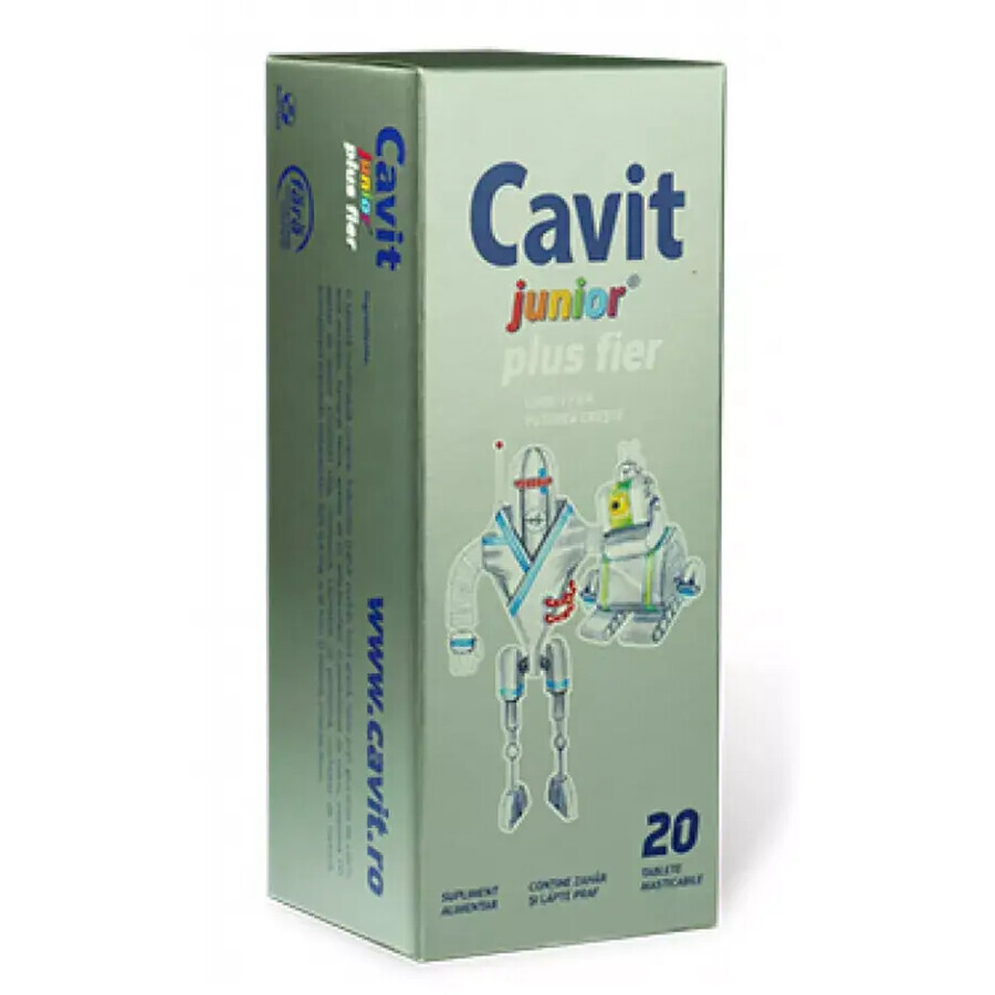 Cavit Junior Plus Fier,  20 cpr, Biofarm