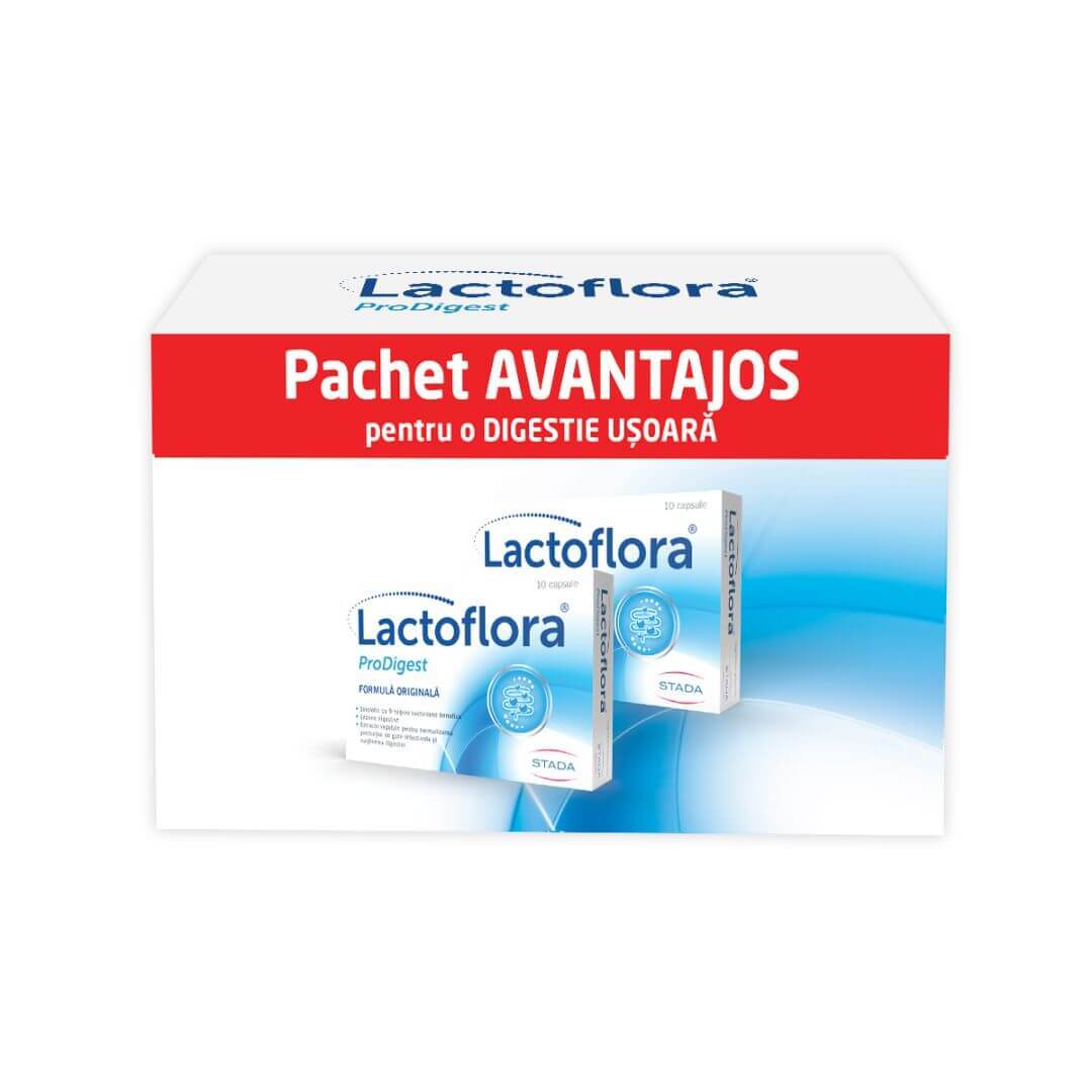 Pachet lactoflora prodigest, 20 capsule, Stada Medicamente fără Rețetă (OTC)