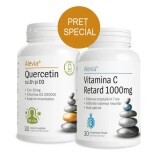 Quercetin cu Zinc si vitamina D3 + Vitamina C Retard 1000 mg, 30 + 30 comprimate, Alevia