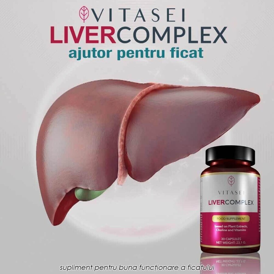 Vitasei Liver Complex - Supliment Pentru Buna Functionare A Ficatului, 30 capsule