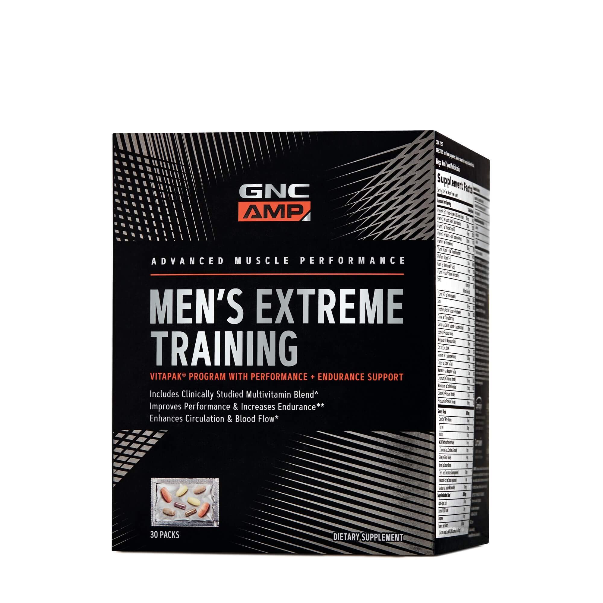 Gnc Amp Men\'s Extreme Training, Program Vitapak Pentru Performanta Si Anduranta, 30 Pachete