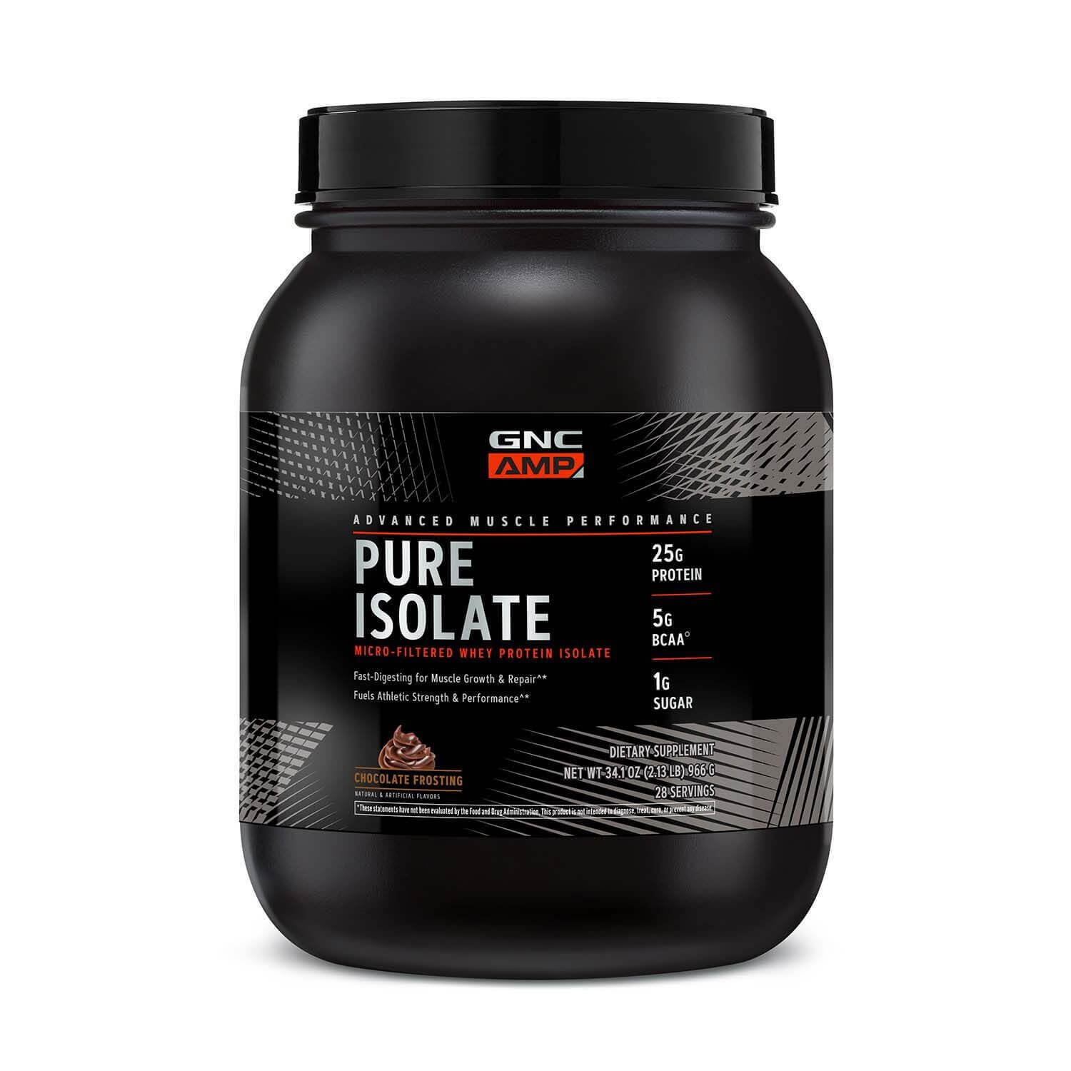 Gnc Amp Pure Isolate, Proteina Izolata Din Zer Cu Aroma De Inghetata De Ciocolata, 966 G