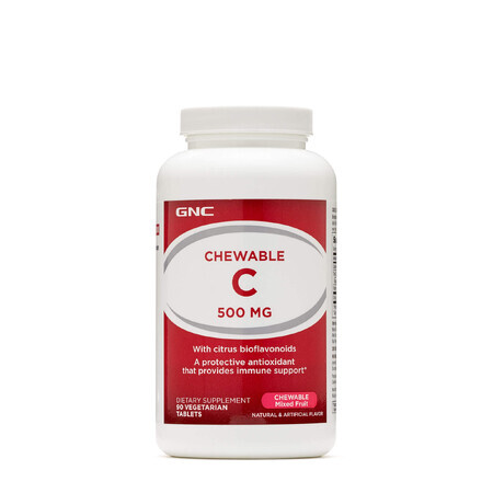 Gnc Chewable C 500 Mg, Vitamina C Masticabila, 90 Tb