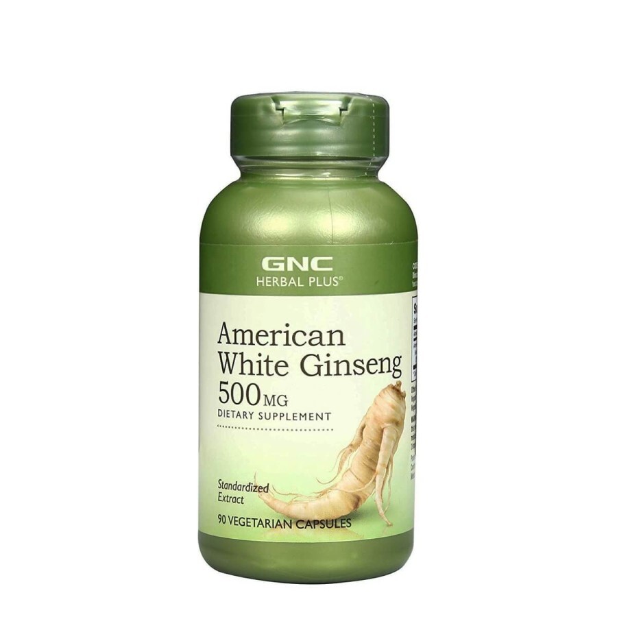 Gnc Herbal Plus American White Ginseng 500 Mg, Ginseng Alb American, 90 Cps