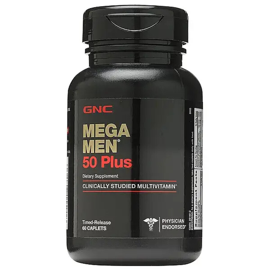 Gnc Mega Men 50 Plus, Complex De Multivitamine Pentru Barbati, 60 Tb