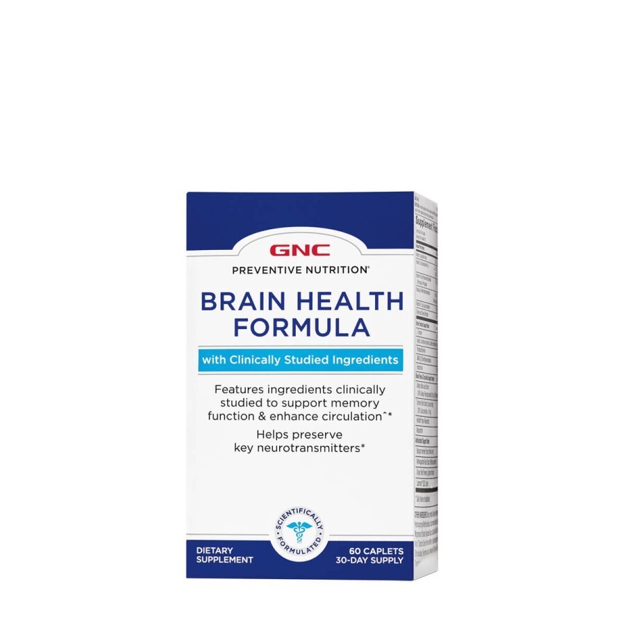 Brain Health Formula Gnc Preventive Nutrition Pentru Sanatatea Creierului Si Sistemului Nervos, 60 Tb recenzii