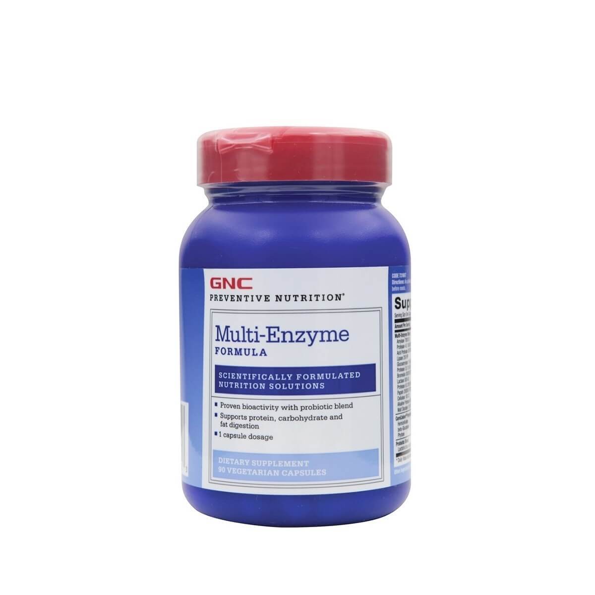 Gnc Preventive Nutrition Multi-enzyme, Formula Enzime Digestive, 90 Cps